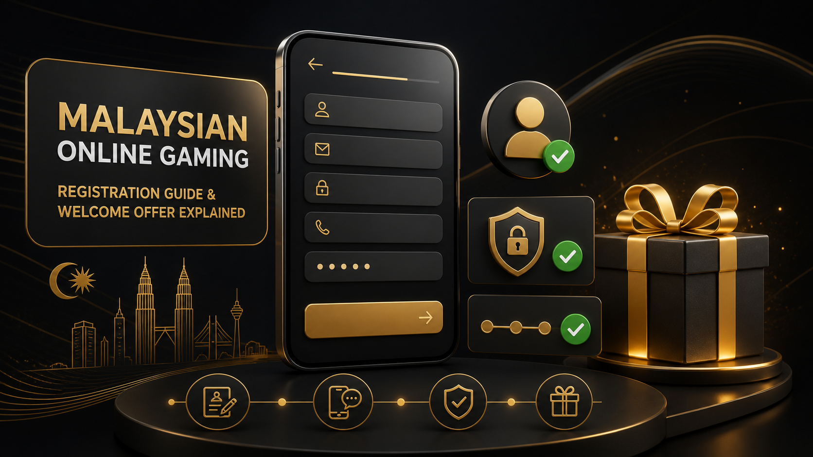 Secure mobile registration form with verification and welcome gift