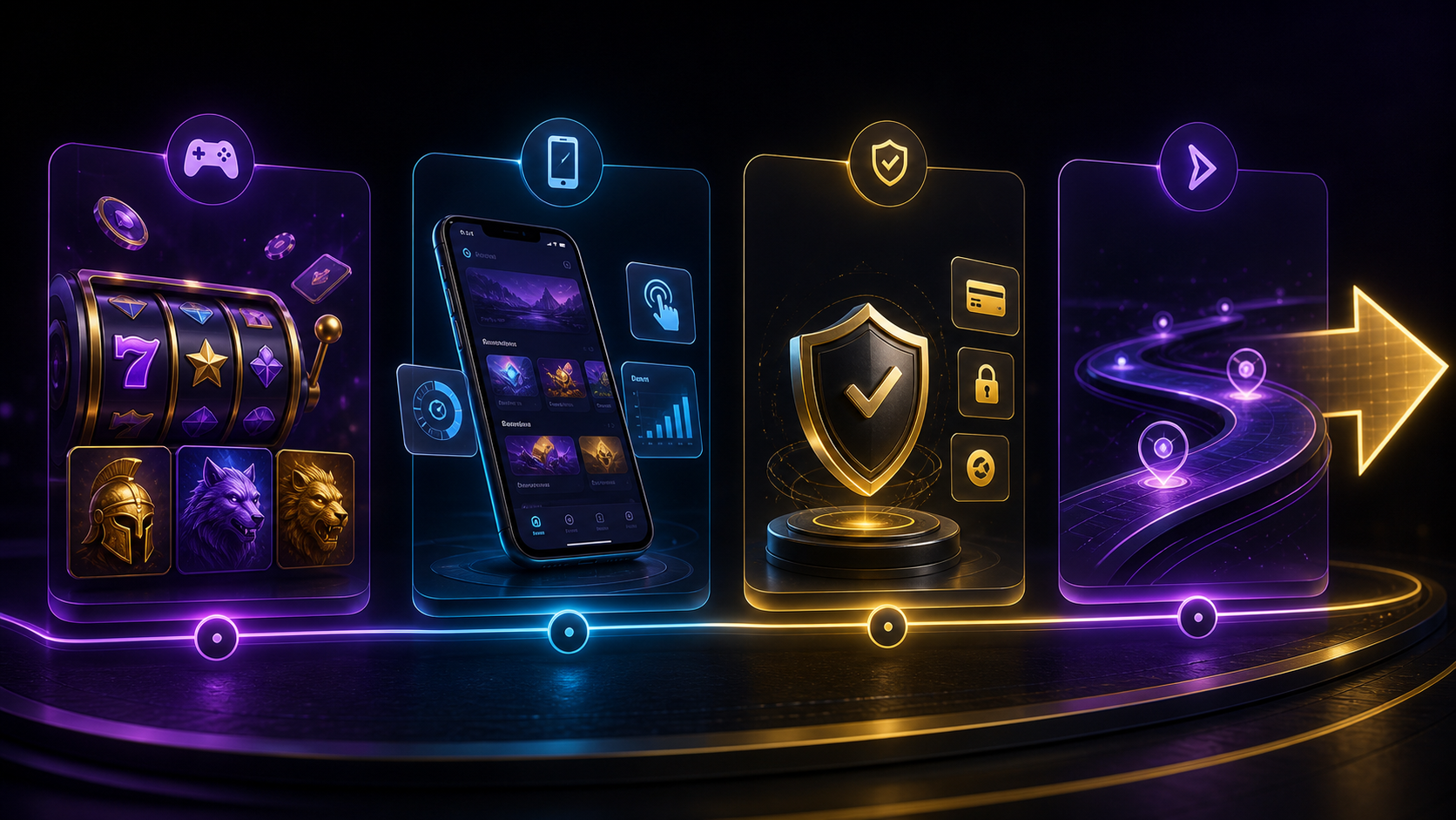 A visual roadmap showing games, mobile features and security improvements